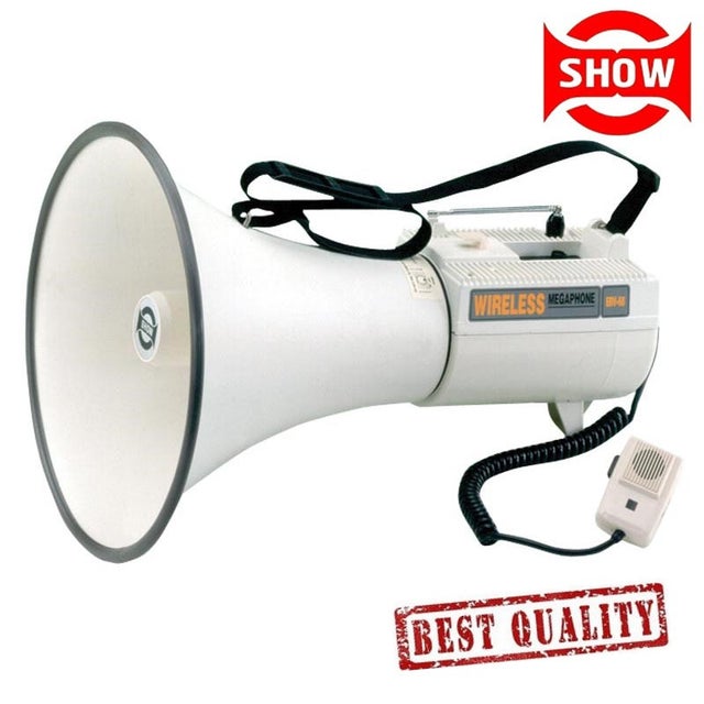 Pembesar Suara SHOW ER-68S Large Power Megaphone Loud Hailer with Wireless  Microphone